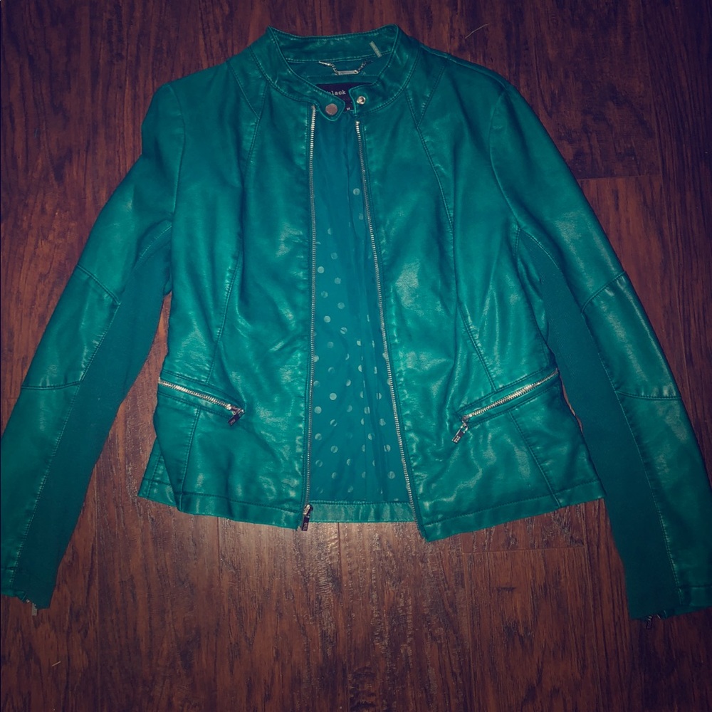 Leather Jacket from Wilson’s in a Rich Teal Color.